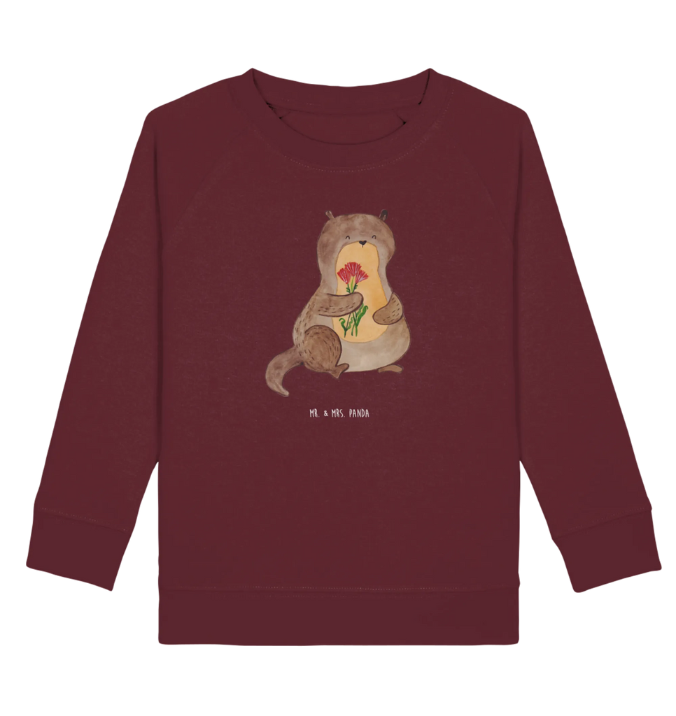 Organic Kinder Pullover Otter Blumenstrauß Kinder Pullover, Kinder Sweatshirt, Jungen, Mädchen, Otter, Fischotter, Seeotter, Otter Seeotter See Otter