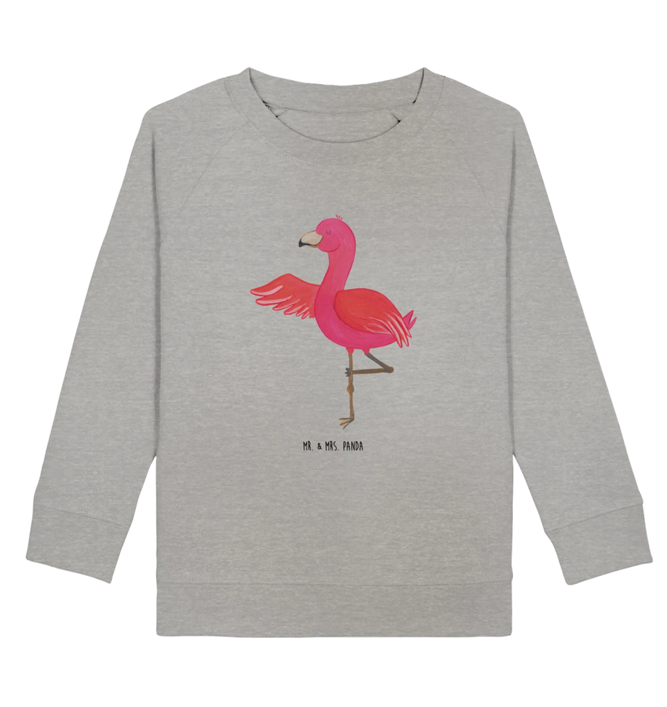 Organic Kinder Pullover Flamingo Yoga Kinder Pullover, Kinder Sweatshirt, Jungen, Mädchen, Flamingo, Vogel, Yoga, Namaste, Achtsamkeit, Yoga-Übung, Entspannung, Ärger, Aufregen, Tiefenentspannung