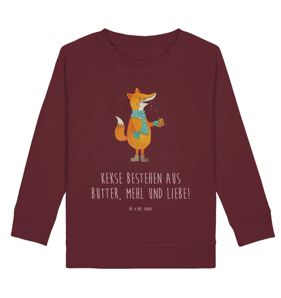 Organic Kinder Pullover Fuchs Keks Kinder Pullover, Kinder Sweatshirt, Jungen, Mädchen, Fuchs, Füchse, Backen Spruch, Kekse, Winter, Weihnachtszeit, Plätzchen, Liebe, Küche Deko