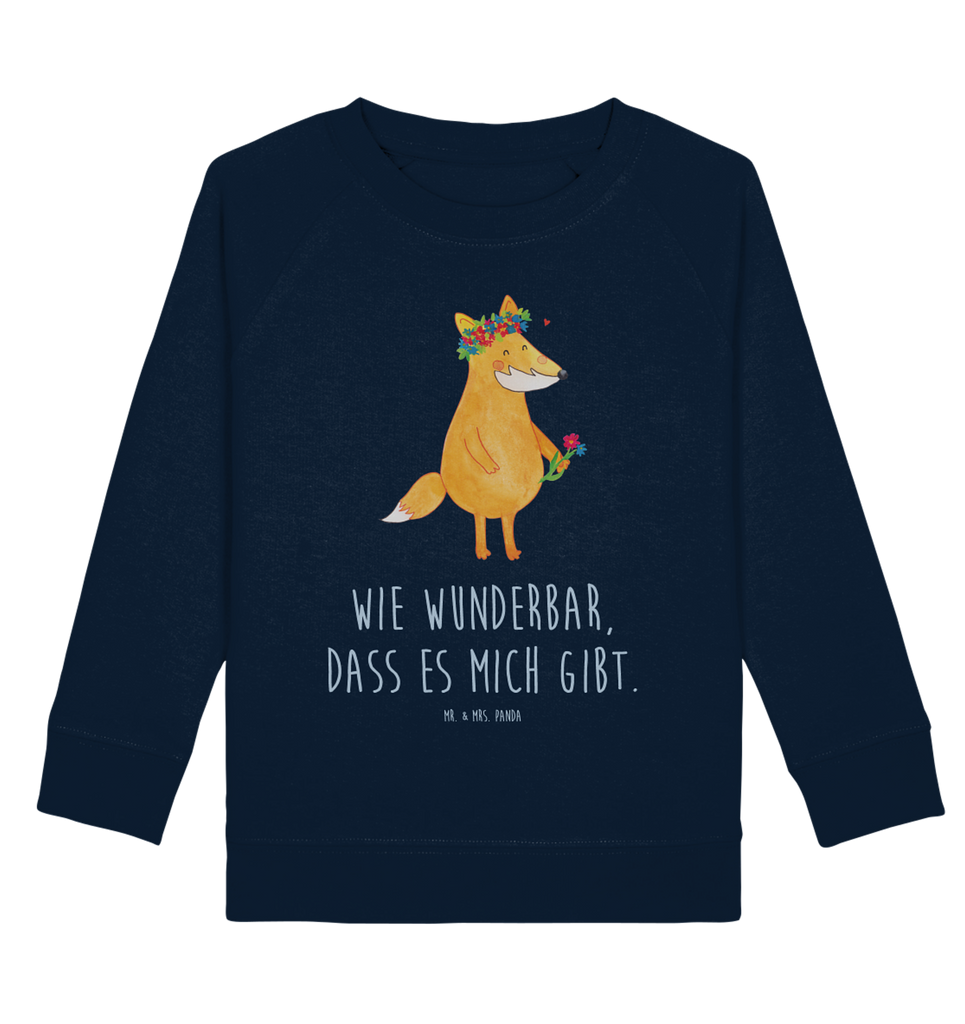 Organic Kinder Pullover Fuchs Blumenliebe Kinder Pullover, Kinder Sweatshirt, Jungen, Mädchen, Fuchs, Füchse, Fox, Liebe, Freundin, Fuchsmädchen, Blumenmädchen, Freundinnen, Liebesbeweis, Blume, Blumen, Motivation, Freude, ich, mich, Selbstliebe