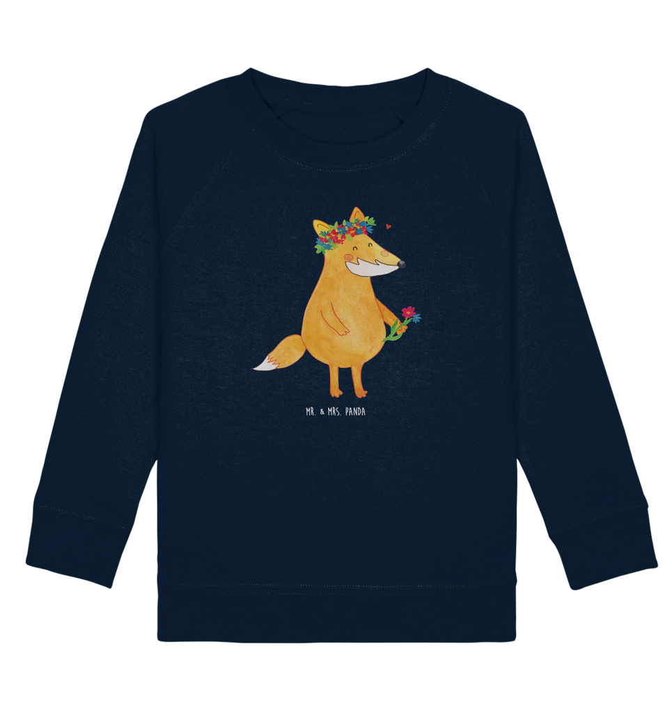 Organic Kinder Pullover Fuchs Blumenliebe Kinder Pullover, Kinder Sweatshirt, Jungen, Mädchen, Fuchs, Füchse, Fox, Liebe, Freundin, Fuchsmädchen, Blumenmädchen, Freundinnen, Liebesbeweis, Blume, Blumen, Motivation, Freude, ich, mich, Selbstliebe