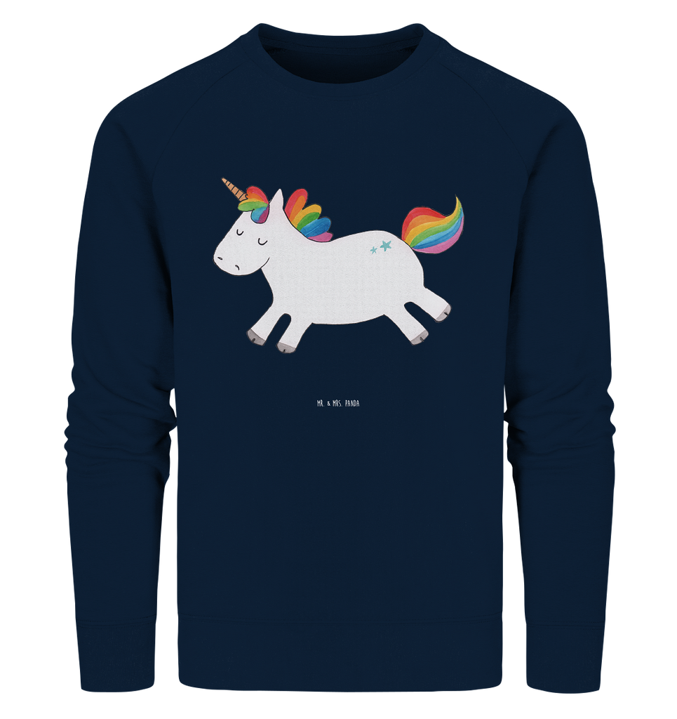 Organic Pullover Einhorn Happy Pullover, Pullover Männer, Pullover Frauen, Sweatshirt, Sweatshirt Männer, Sweatshirt Frauen, Unisex, Einhorn, Einhörner, Einhorn Deko, Pegasus, Unicorn, glücklich, fröhlich, Spaß, Freude, Lebensfreude, witzig, spannend, Lächeln, Lachen