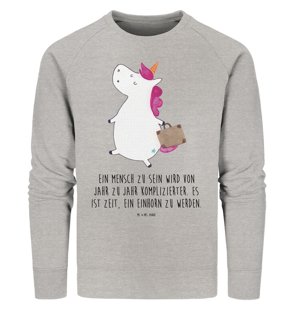 Organic Pullover Einhorn Koffer Pullover, Pullover Männer, Pullover Frauen, Sweatshirt, Sweatshirt Männer, Sweatshirt Frauen, Unisex, Einhorn, Einhörner, Einhorn Deko, Pegasus, Unicorn, unicorn, Koffer, Verreisen, Reise, Gepäck, Abenteuer, Erwachsen, Kind, albern, Spaß, lustig, witzig