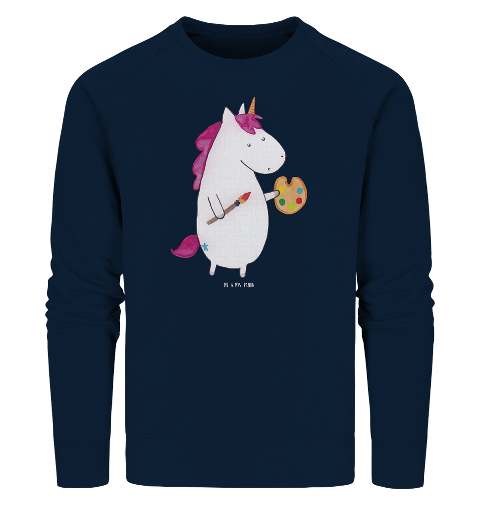 Organic Pullover Einhorn Künstler Pullover, Pullover Männer, Pullover Frauen, Sweatshirt, Sweatshirt Männer, Sweatshirt Frauen, Unisex, Einhorn, Einhörner, Einhorn Deko, Pegasus, Unicorn, Englisch, Künstler, Artist, Malen, Zeichnen, Welt, Farbe, Stift, Pinsel, Geschenk, Maler