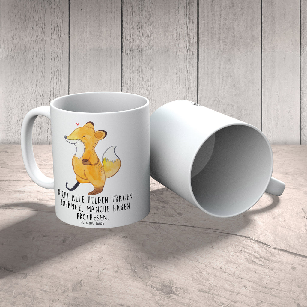 Tasse Fuchs Beinprothese Tasse, Kaffeetasse, Teetasse, Becher, Kaffeebecher, Teebecher, Keramiktasse, Porzellantasse, Büro Tasse, Geschenk Tasse, Tasse Sprüche, Tasse Motive, Kaffeetassen, Tasse bedrucken, Designer Tasse, Cappuccino Tassen, Schöne Teetassen, Fuchs, Amputation, Beimamputation, Beinprothese