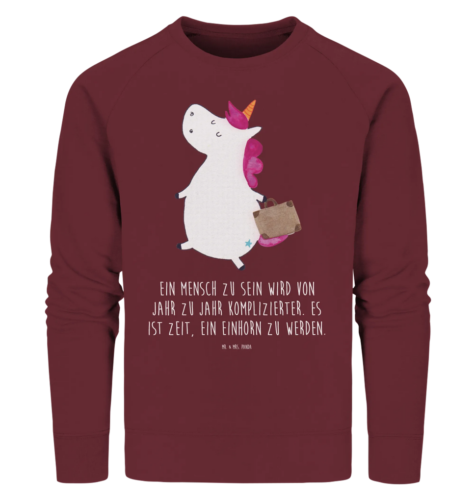 Organic Pullover Einhorn Koffer Pullover, Pullover Männer, Pullover Frauen, Sweatshirt, Sweatshirt Männer, Sweatshirt Frauen, Unisex, Einhorn, Einhörner, Einhorn Deko, Pegasus, Unicorn, unicorn, Koffer, Verreisen, Reise, Gepäck, Abenteuer, Erwachsen, Kind, albern, Spaß, lustig, witzig