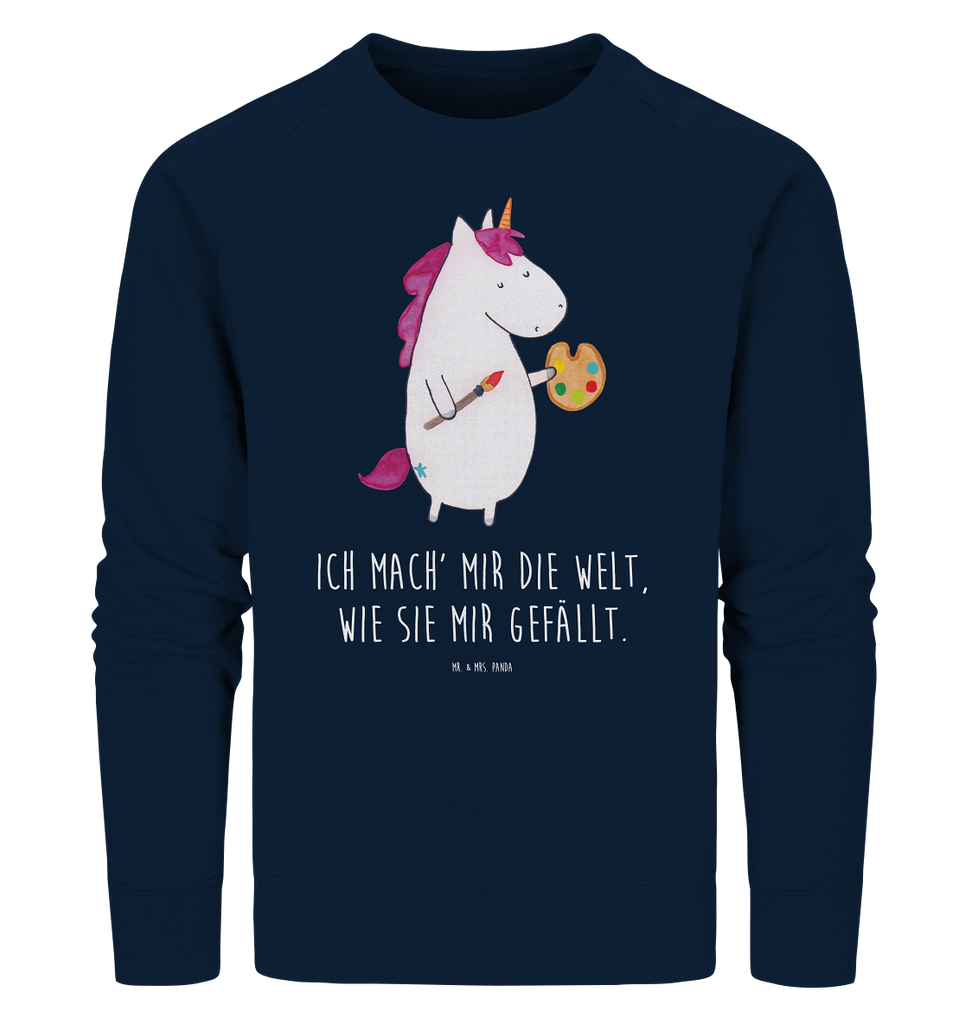 Organic Pullover Einhorn Künstler Pullover, Pullover Männer, Pullover Frauen, Sweatshirt, Sweatshirt Männer, Sweatshirt Frauen, Unisex, Einhorn, Einhörner, Einhorn Deko, Pegasus, Unicorn, Englisch, Künstler, Artist, Malen, Zeichnen, Welt, Farbe, Stift, Pinsel, Geschenk, Maler