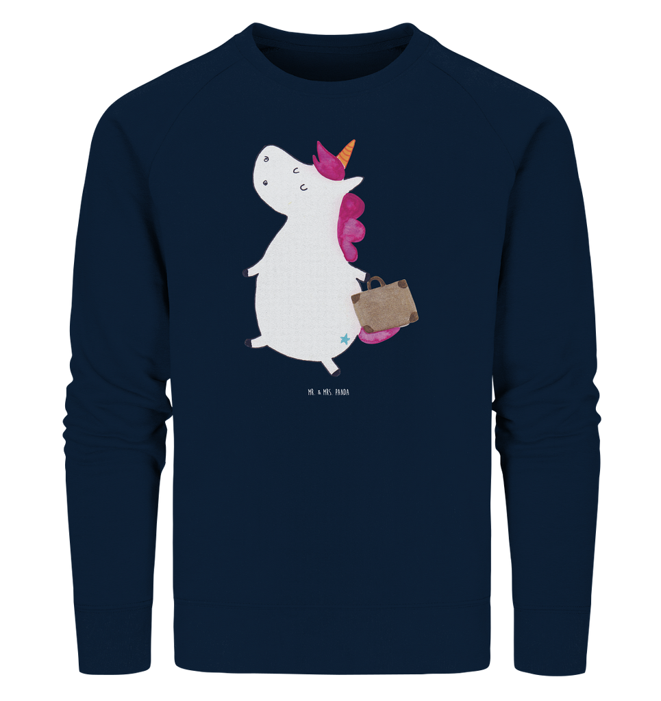 Organic Pullover Einhorn Koffer Pullover, Pullover Männer, Pullover Frauen, Sweatshirt, Sweatshirt Männer, Sweatshirt Frauen, Unisex, Einhorn, Einhörner, Einhorn Deko, Pegasus, Unicorn, unicorn, Koffer, Verreisen, Reise, Gepäck, Abenteuer, Erwachsen, Kind, albern, Spaß, lustig, witzig