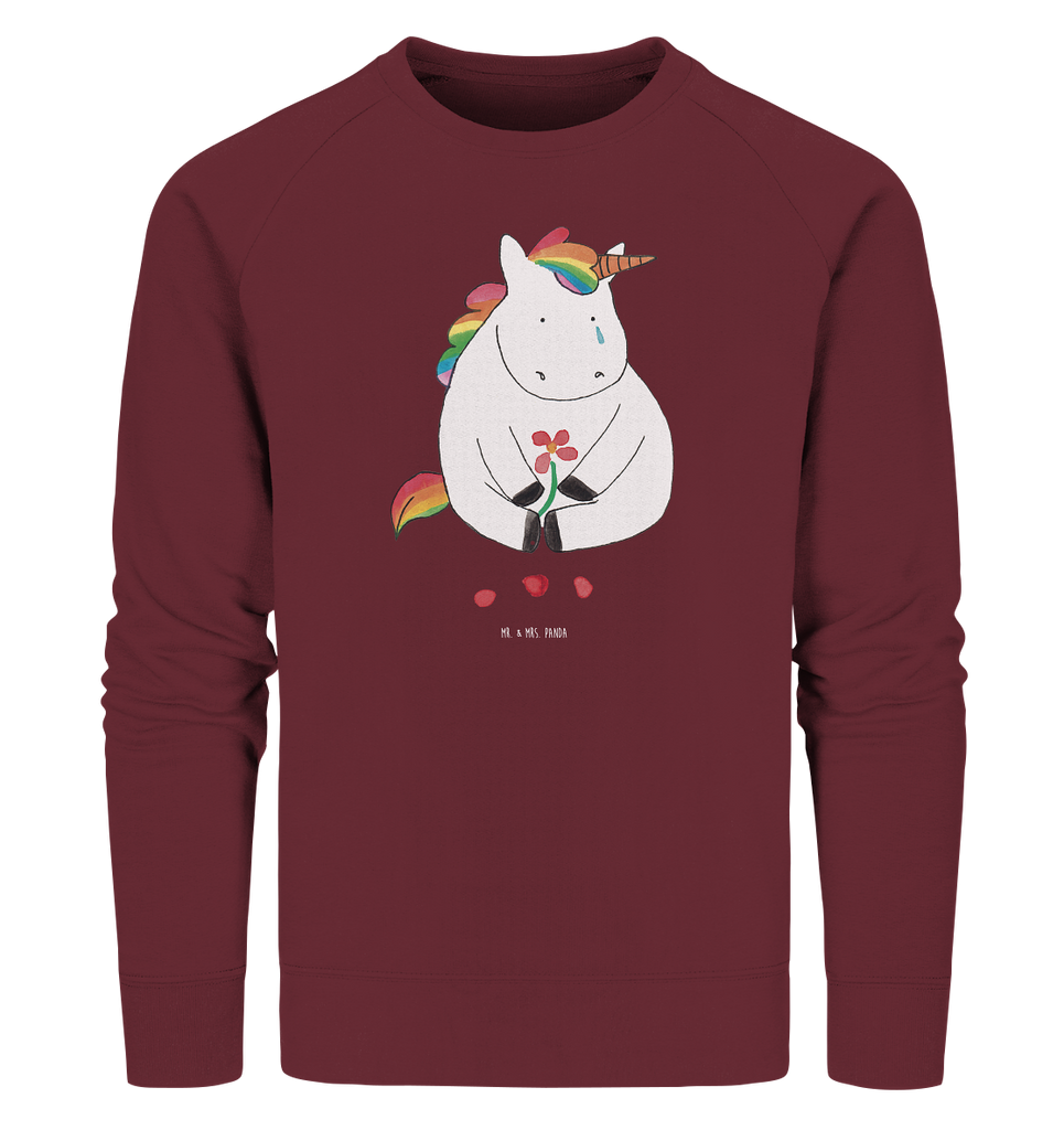 Organic Pullover Einhorn Traurig Pullover, Pullover Männer, Pullover Frauen, Sweatshirt, Sweatshirt Männer, Sweatshirt Frauen, Unisex, Einhorn, Einhörner, Einhorn Deko, Pegasus, Unicorn, Glitzer, Trösten. Freundschaft, Freunde, Liebe, Trauer, Grußkarte, Blume