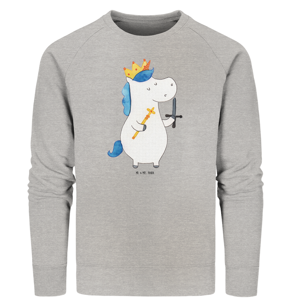 Organic Pullover Einhorn König mit Schwert Pullover, Pullover Männer, Pullover Frauen, Sweatshirt, Sweatshirt Männer, Sweatshirt Frauen, Unisex, Einhorn, Einhörner, Einhorn Deko, Pegasus, Unicorn, König, Ritter, Mittelalter