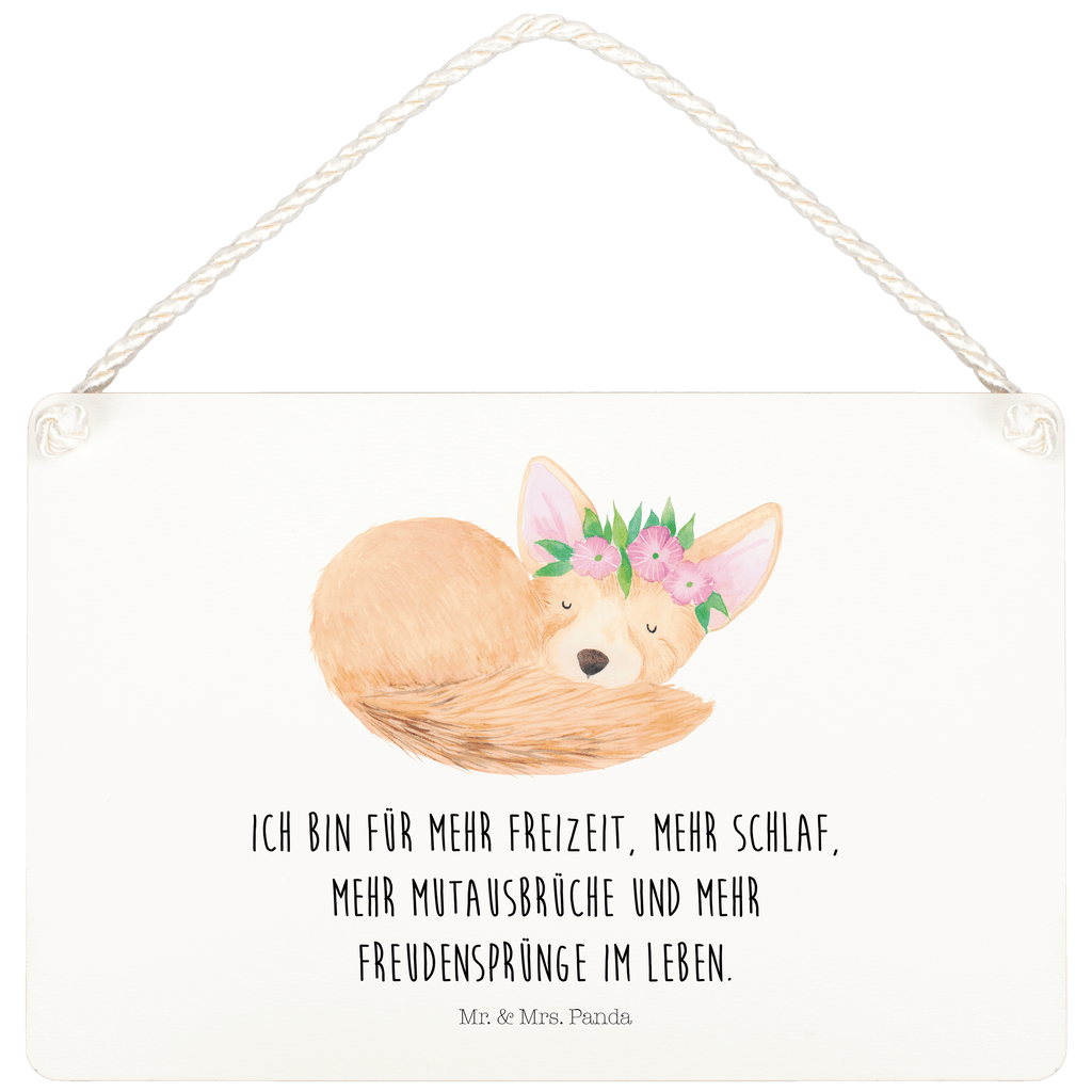 Deko Schild Wüstenfuchs Blumenkranz Dekoschild, Deko Schild, Schild, Tür Schild, Türschild, Holzschild, Wandschild, Wanddeko, Afrika, Wildtiere, Wüste, Wüstenfuchs, Blumen, Blumenkranz, Glücklich