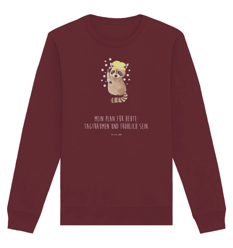 Organic Pullover Waschbär Pullover, Pullover Männer, Pullover Frauen, Sweatshirt, Sweatshirt Männer, Sweatshirt Frauen, Unisex, Tiermotive, Gute Laune, lustige Sprüche, Tiere, Waschbär, Tagträumen, Plan, Fröhlich, waschen, Seifenblasen