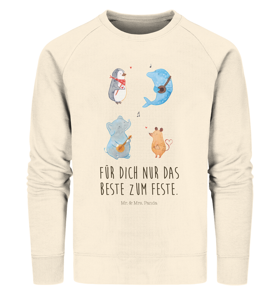 Organic Pullover Big Band Pullover, Pullover Männer, Pullover Frauen, Sweatshirt, Sweatshirt Männer, Sweatshirt Frauen, Unisex, Tiermotive, Gute Laune, lustige Sprüche, Tiere, Hund, Pinguin, Maus, Elefant, Delfin, Gitarre, Band, Triangel, Musikanten, Musik