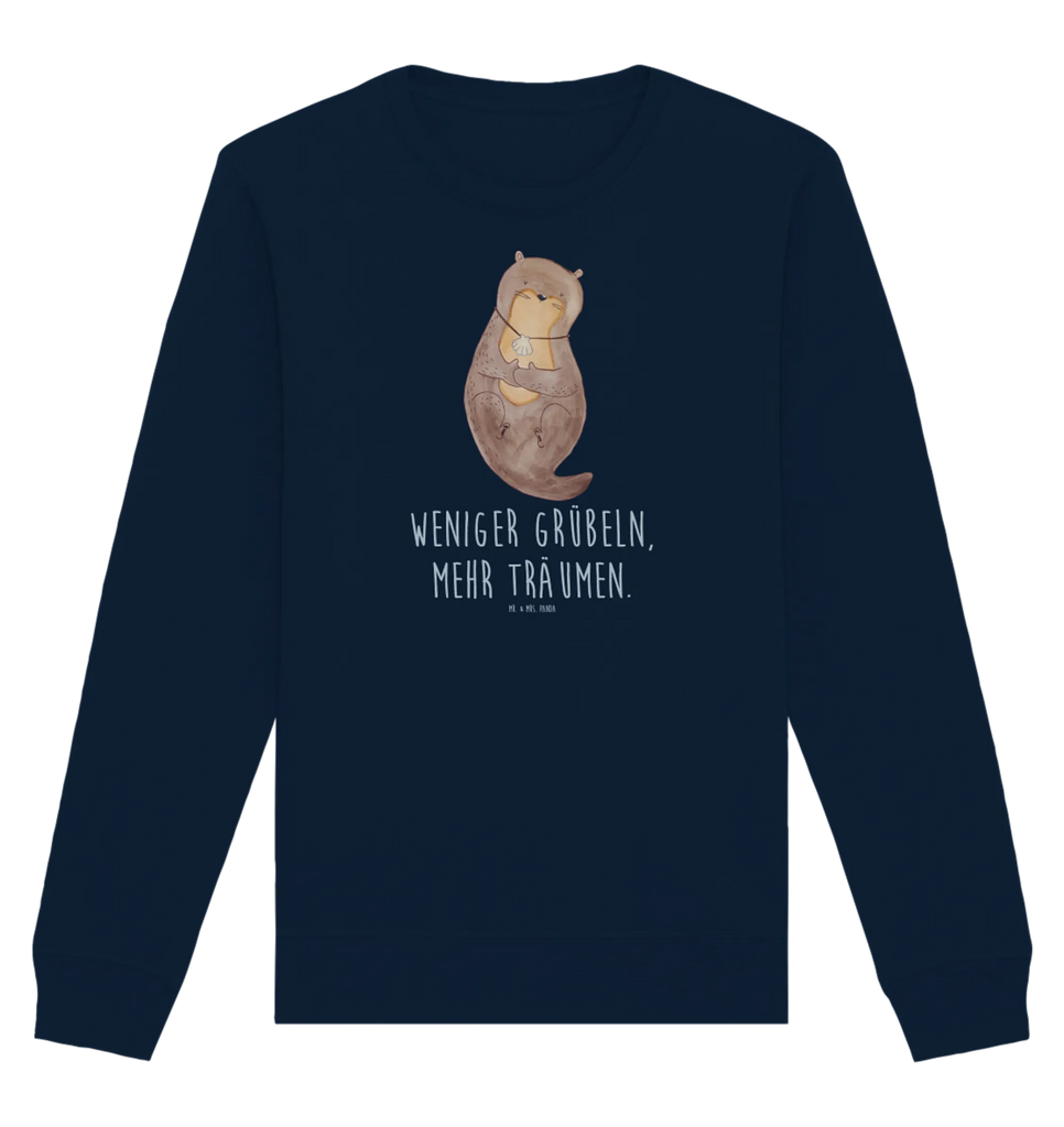 Organic Pullover Otter Muschel Pullover, Pullover Männer, Pullover Frauen, Sweatshirt, Sweatshirt Männer, Sweatshirt Frauen, Unisex, Otter, Fischotter, Seeotter, Otterliebe, grübeln, träumen, Motivation, Tagträumen, Büro