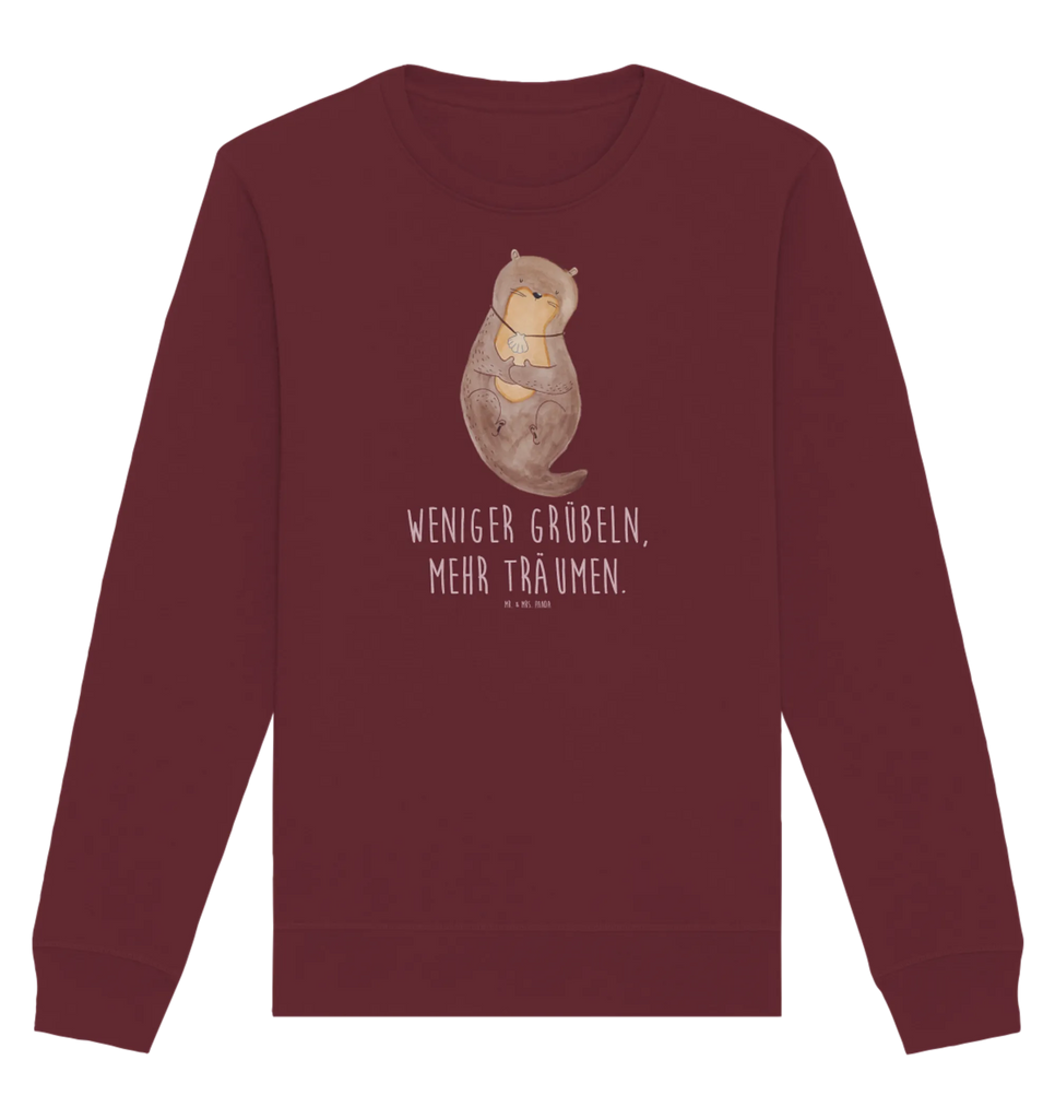 Organic Pullover Otter Muschel Pullover, Pullover Männer, Pullover Frauen, Sweatshirt, Sweatshirt Männer, Sweatshirt Frauen, Unisex, Otter, Fischotter, Seeotter, Otterliebe, grübeln, träumen, Motivation, Tagträumen, Büro