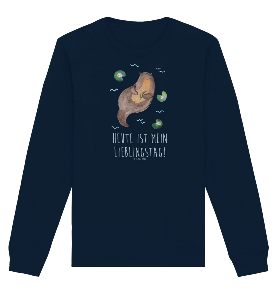 Organic Pullover Otter Seerose Pullover, Pullover Männer, Pullover Frauen, Sweatshirt, Sweatshirt Männer, Sweatshirt Frauen, Unisex, Otter, Fischotter, Seeotter, Otter Seeotter See Otter