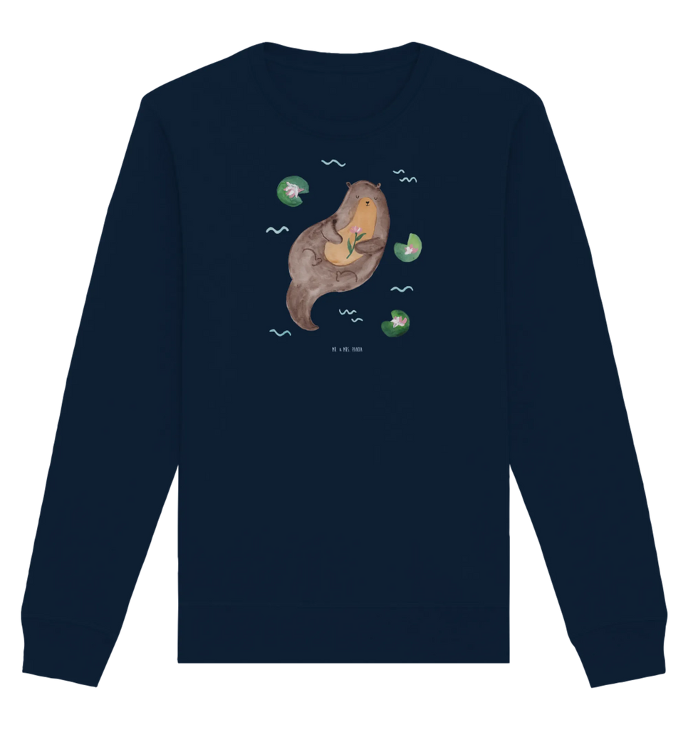 Organic Pullover Otter Seerose Pullover, Pullover Männer, Pullover Frauen, Sweatshirt, Sweatshirt Männer, Sweatshirt Frauen, Unisex, Otter, Fischotter, Seeotter, Otter Seeotter See Otter