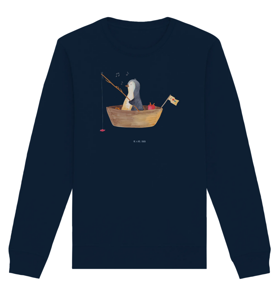 Organic Pullover Pinguin Angelboot Pullover, Pullover Männer, Pullover Frauen, Sweatshirt, Sweatshirt Männer, Sweatshirt Frauen, Unisex, Pinguin, Pinguine, Angeln, Boot, Angelboot, Lebenslust, Leben, genießen, Motivation, Neustart, Neuanfang, Trennung, Scheidung, Geschenkidee Liebeskummer