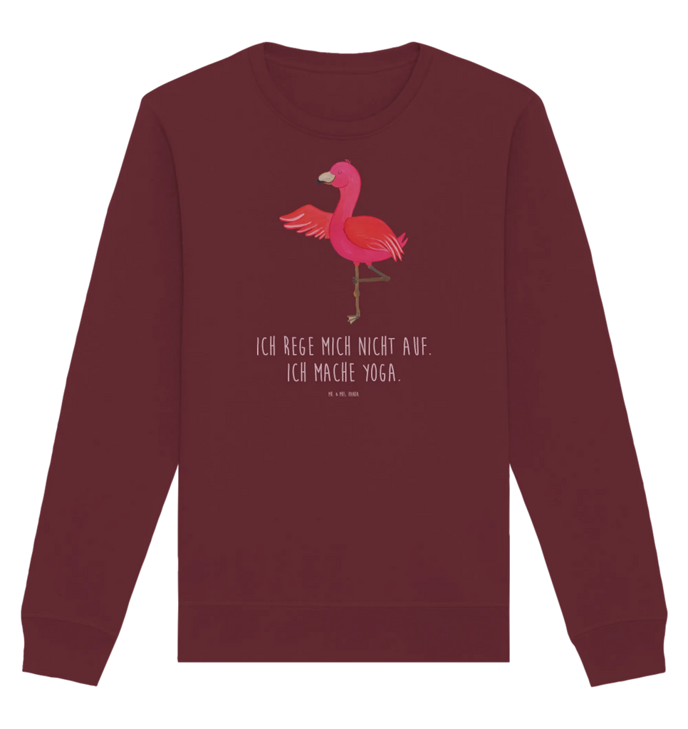 Organic Pullover Flamingo Yoga Pullover, Pullover Männer, Pullover Frauen, Sweatshirt, Sweatshirt Männer, Sweatshirt Frauen, Unisex, Flamingo, Vogel, Yoga, Namaste, Achtsamkeit, Yoga-Übung, Entspannung, Ärger, Aufregen, Tiefenentspannung