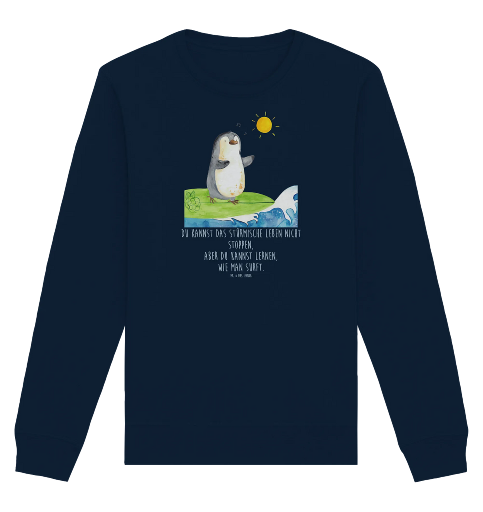 Organic Pullover Pinguin Surfer Pullover, Pullover Männer, Pullover Frauen, Sweatshirt, Sweatshirt Männer, Sweatshirt Frauen, Unisex, Pinguin, Pinguine, surfen, Surfer, Hawaii, Urlaub, Wellen, Wellen reiten, Portugal