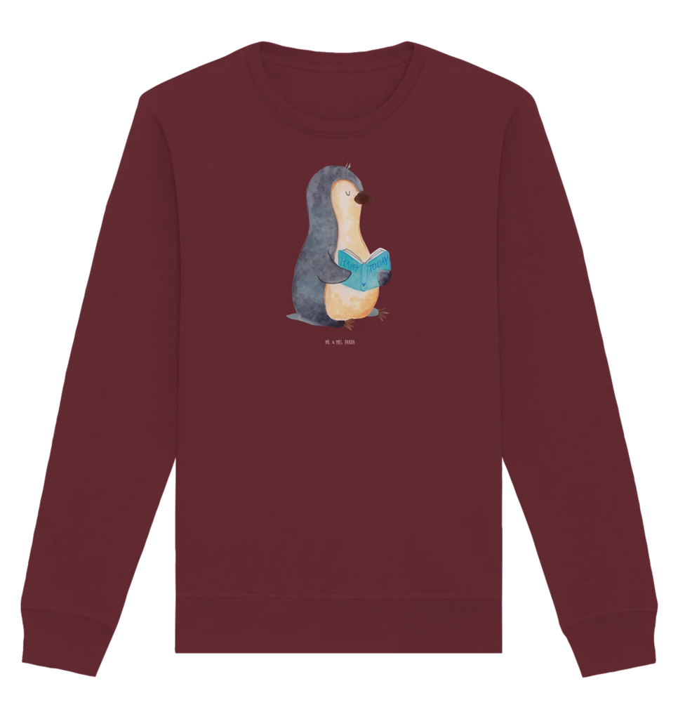 Organic Pullover Pinguin Buch Pullover, Pullover Männer, Pullover Frauen, Sweatshirt, Sweatshirt Männer, Sweatshirt Frauen, Unisex, Pinguin, Pinguine, Buch, Lesen, Bücherwurm, Nichtstun, Faulenzen, Ferien, Urlaub, Freizeit