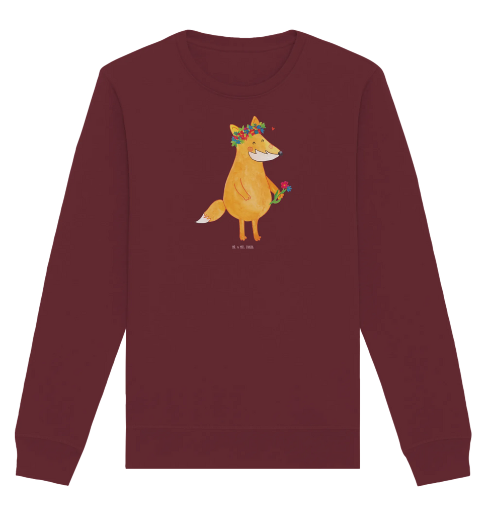 Organic Pullover Fuchs Blumen Pullover, Pullover Männer, Pullover Frauen, Sweatshirt, Sweatshirt Männer, Sweatshirt Frauen, Unisex, Fuchs, Füchse, Fox, Liebe, Freundin, Fuchsmädchen, Blumenmädchen, Freundinnen, Liebesbeweis, Blume, Blumen, Motivation, Freude, ich, mich, Selbstliebe