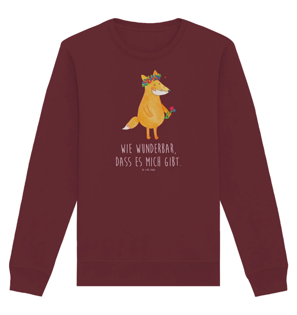 Organic Pullover Fuchs Blumen Pullover, Pullover Männer, Pullover Frauen, Sweatshirt, Sweatshirt Männer, Sweatshirt Frauen, Unisex, Fuchs, Füchse, Fox, Liebe, Freundin, Fuchsmädchen, Blumenmädchen, Freundinnen, Liebesbeweis, Blume, Blumen, Motivation, Freude, ich, mich, Selbstliebe