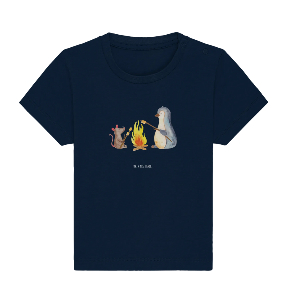 Organic Baby Shirt Pinguin Lagerfeuer Baby T-Shirt, Jungen Baby T-Shirt, Mädchen Baby T-Shirt, Shirt, Pinguin, Maus, Pinguine, Lagerfeuer, Leben, Arbeit, Job, Motivation, Büro, Büroalltag, Lebensspruch, Lebensmotivation, Neustart, Liebe, grillen, Feuer, Marshmallows