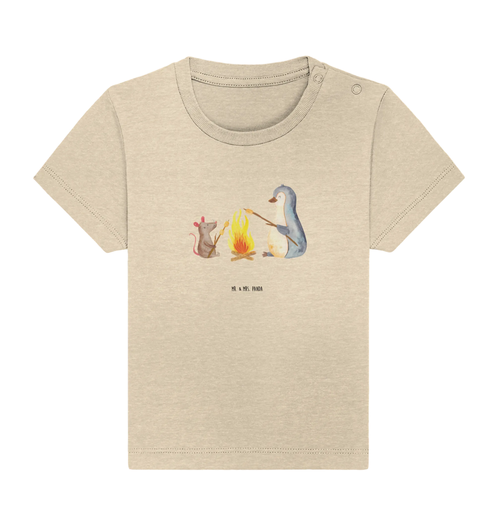 Organic Baby Shirt Pinguin Lagerfeuer Baby T-Shirt, Jungen Baby T-Shirt, Mädchen Baby T-Shirt, Shirt, Pinguin, Maus, Pinguine, Lagerfeuer, Leben, Arbeit, Job, Motivation, Büro, Büroalltag, Lebensspruch, Lebensmotivation, Neustart, Liebe, grillen, Feuer, Marshmallows