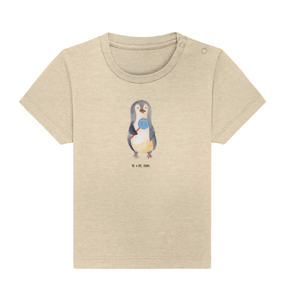 Organic Baby Shirt Pinguin Lolli Baby T-Shirt, Jungen Baby T-Shirt, Mädchen Baby T-Shirt, Shirt, Pinguin, Pinguine, Lolli, Süßigkeiten, Blödsinn, Spruch, Rebell, Gauner, Ganove, Rabauke