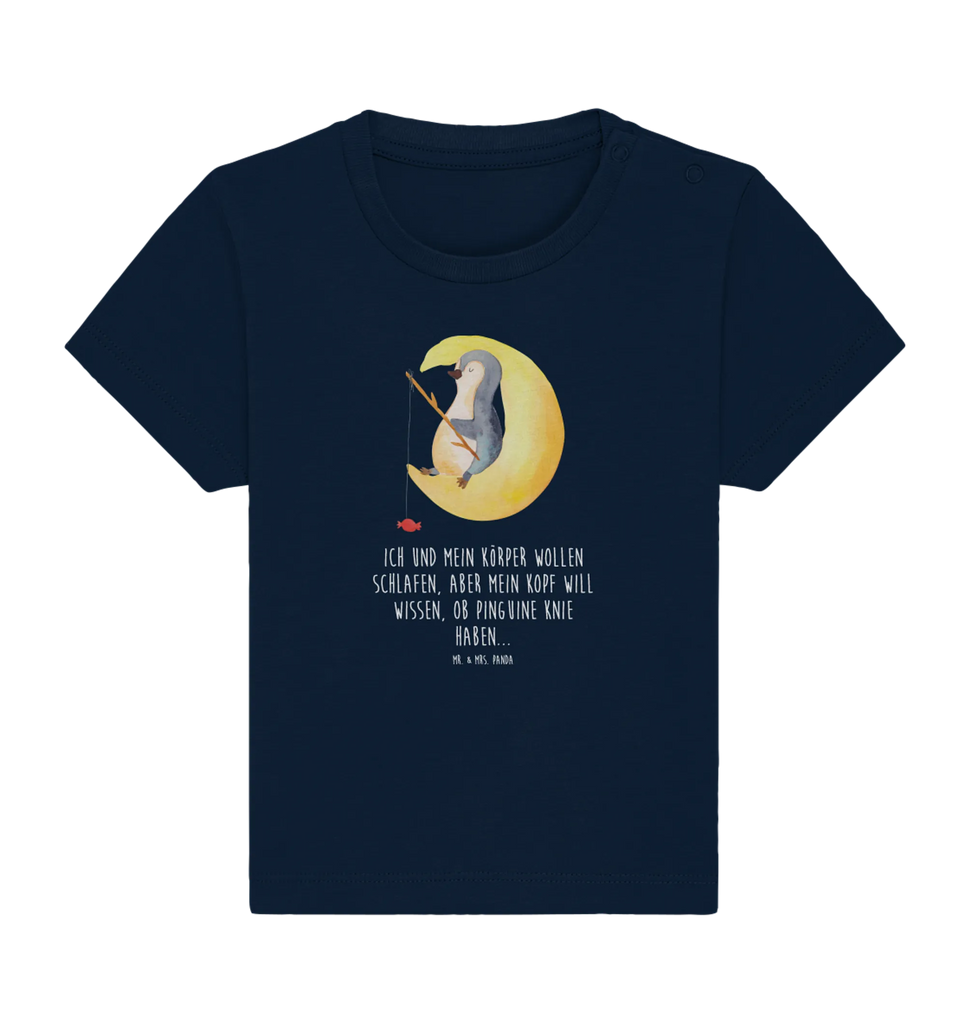 Organic Baby Shirt Pinguin Mond Baby T-Shirt, Jungen Baby T-Shirt, Mädchen Baby T-Shirt, Shirt, Pinguin, Pinguine, Spruch, schlafen, Nachtruhe, Einschlafen, Schlafzimmer, Schlafstörungen, Gästezimmer