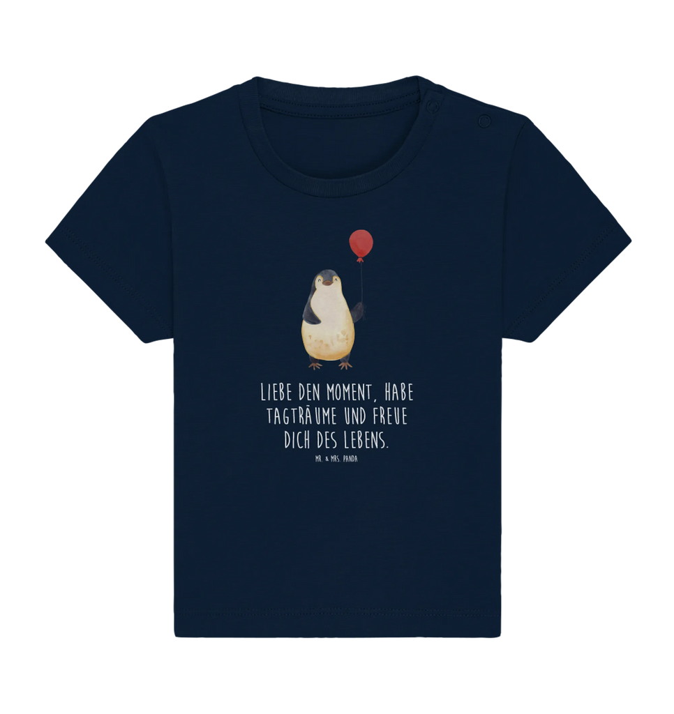 Organic Baby Shirt Pinguin Luftballon Baby T-Shirt, Jungen Baby T-Shirt, Mädchen Baby T-Shirt, Shirt, Pinguin, Pinguine, Luftballon, Tagträume, Lebenslust, Geschenk Freundin, Geschenkidee, beste Freundin, Motivation, Neustart, neues Leben, Liebe, Glück