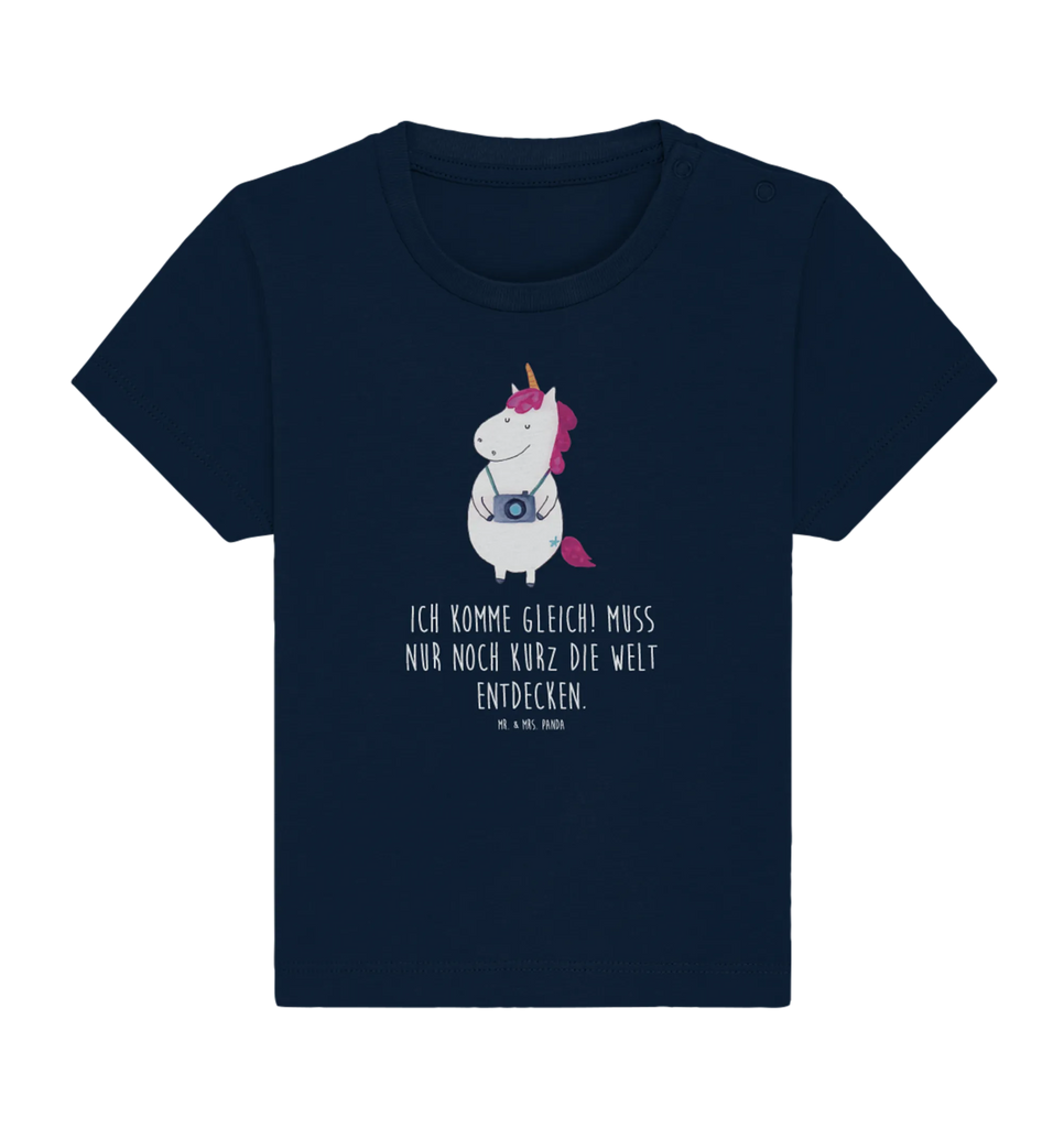 Organic Baby Shirt Einhorn Fotograf Baby T-Shirt, Jungen Baby T-Shirt, Mädchen Baby T-Shirt, Shirt, Einhorn, Einhörner, Einhorn Deko, Pegasus, Unicorn, Fotograf, Fotografie, Kamera, Reisen, Weltreise, Weltenbummler, Urlaub, Tourist, Kurztrip, Reise, Städtereise