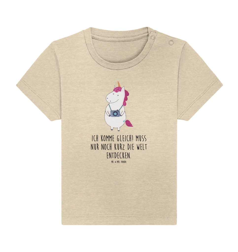 Organic Baby Shirt Einhorn Fotograf Baby T-Shirt, Jungen Baby T-Shirt, Mädchen Baby T-Shirt, Shirt, Einhorn, Einhörner, Einhorn Deko, Pegasus, Unicorn, Fotograf, Fotografie, Kamera, Reisen, Weltreise, Weltenbummler, Urlaub, Tourist, Kurztrip, Reise, Städtereise