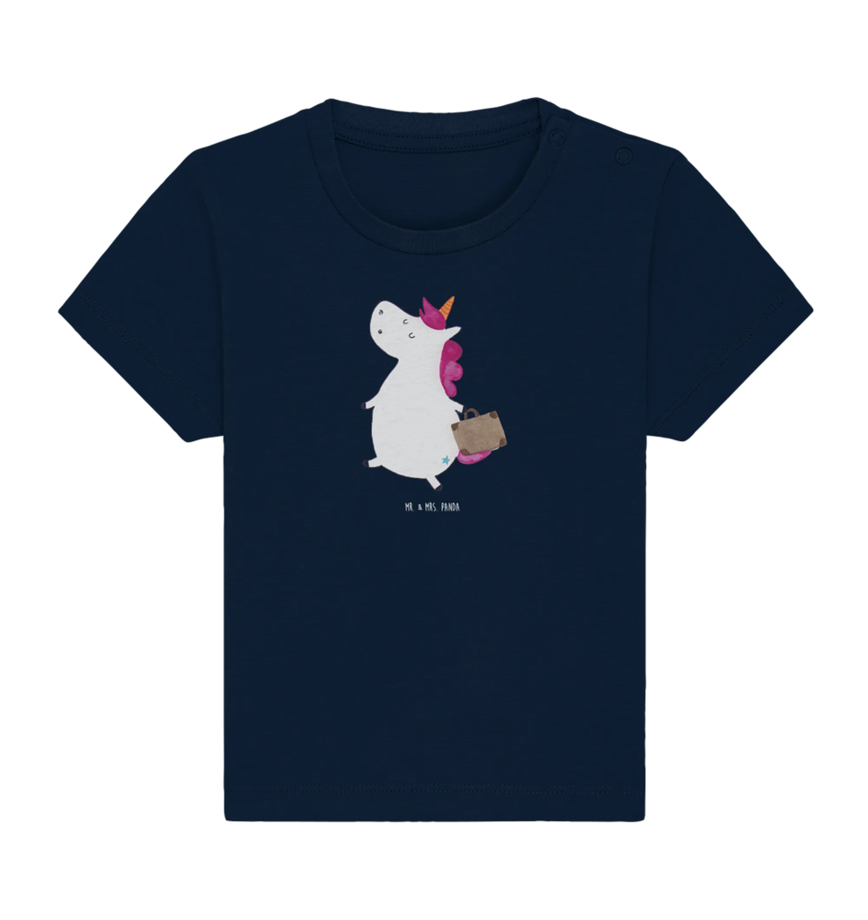 Organic Baby Shirt Einhorn Koffer Baby T-Shirt, Jungen Baby T-Shirt, Mädchen Baby T-Shirt, Shirt, Einhorn, Einhörner, Einhorn Deko, Unicorn, unicorn, Koffer, Verreisen, Reise, Gepäck, Abenteuer, Erwachsen, Kind, albern, Spaß, lustig, witzig