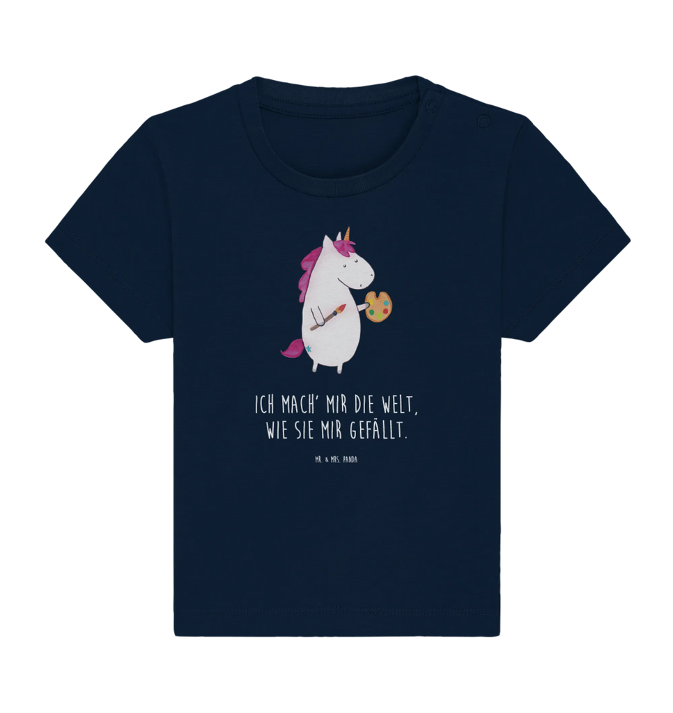 Organic Baby Shirt Einhorn Künstler Baby T-Shirt, Jungen Baby T-Shirt, Mädchen Baby T-Shirt, Shirt, Einhorn, Einhörner, Einhorn Deko, Pegasus, Unicorn, Englisch, Künstler, Artist, Malen, Zeichnen, Welt, Farbe, Stift, Pinsel, Geschenk, Maler