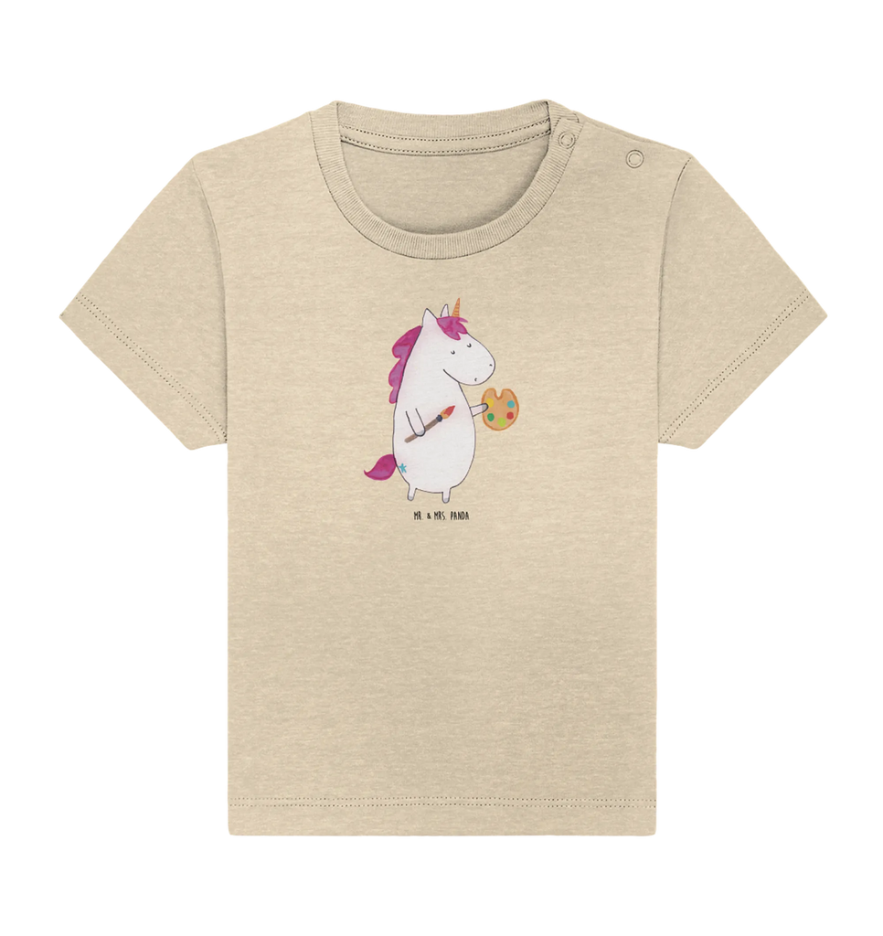 Organic Baby Shirt Einhorn Künstler Baby T-Shirt, Jungen Baby T-Shirt, Mädchen Baby T-Shirt, Shirt, Einhorn, Einhörner, Einhorn Deko, Pegasus, Unicorn, Englisch, Künstler, Artist, Malen, Zeichnen, Welt, Farbe, Stift, Pinsel, Geschenk, Maler