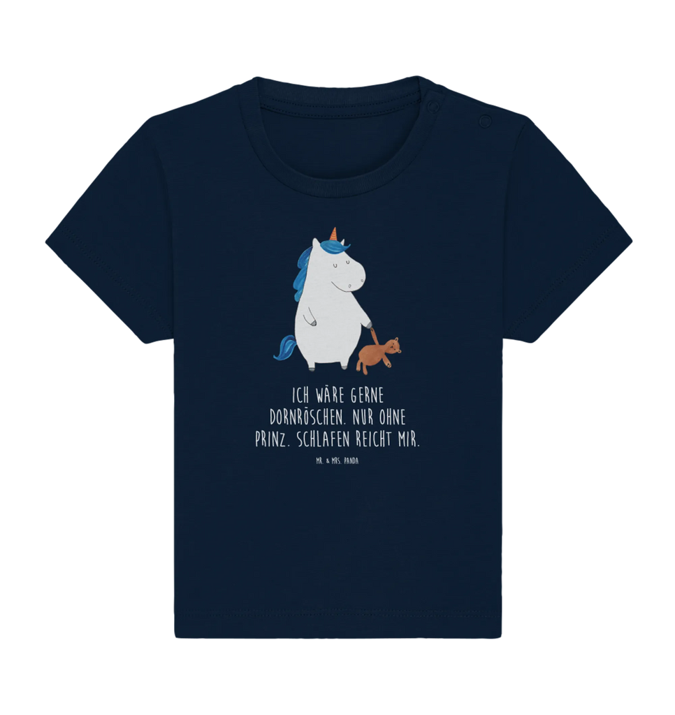 Organic Baby Shirt Einhorn Teddy Baby T-Shirt, Jungen Baby T-Shirt, Mädchen Baby T-Shirt, Shirt, Einhorn, Einhörner, Einhorn Deko, Unicorn, schlafen, gute Nacht, Single, Bett, Träumen, Freundin, Singleleben