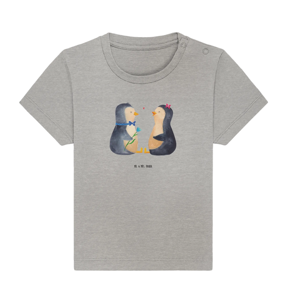 Organic Baby Shirt Pinguin Pärchen Baby T-Shirt, Jungen Baby T-Shirt, Mädchen Baby T-Shirt, Shirt, Pinguin, Pinguine, Liebe, Liebespaar, Liebesbeweis, Liebesgeschenk, Verlobung, Jahrestag, Hochzeitstag, Hochzeit, Hochzeitsgeschenk, große Liebe, Traumpaar