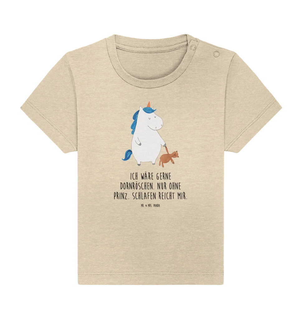 Organic Baby Shirt Einhorn Teddy Baby T-Shirt, Jungen Baby T-Shirt, Mädchen Baby T-Shirt, Shirt, Einhorn, Einhörner, Einhorn Deko, Unicorn, schlafen, gute Nacht, Single, Bett, Träumen, Freundin, Singleleben