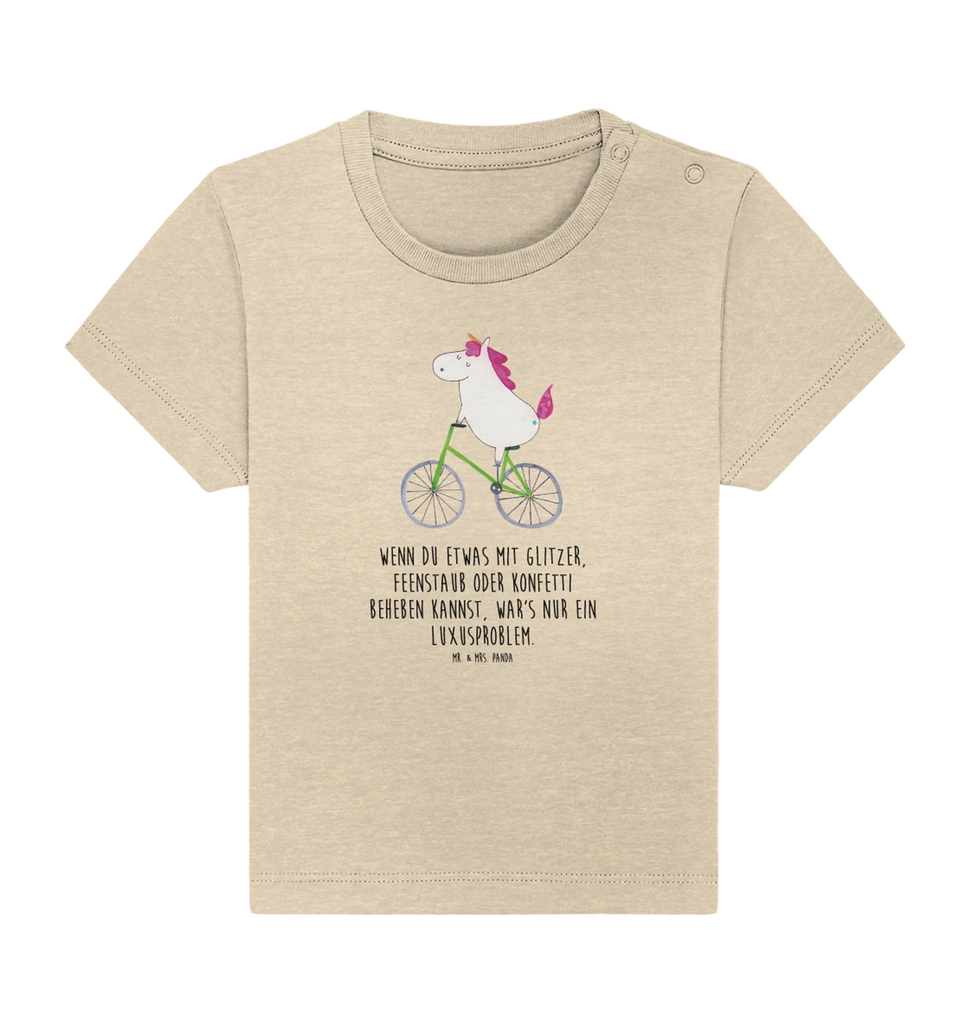 Organic Baby Shirt Einhorn Radfahrer Baby T-Shirt, Jungen Baby T-Shirt, Mädchen Baby T-Shirt, Shirt, Einhorn, Einhörner, Einhorn Deko, Pegasus, Unicorn, Radfahren, Radfahrer, Rad, Bike, Feenstaub, Konfetti, Luxusproblem, Kummer, Liebeskummer