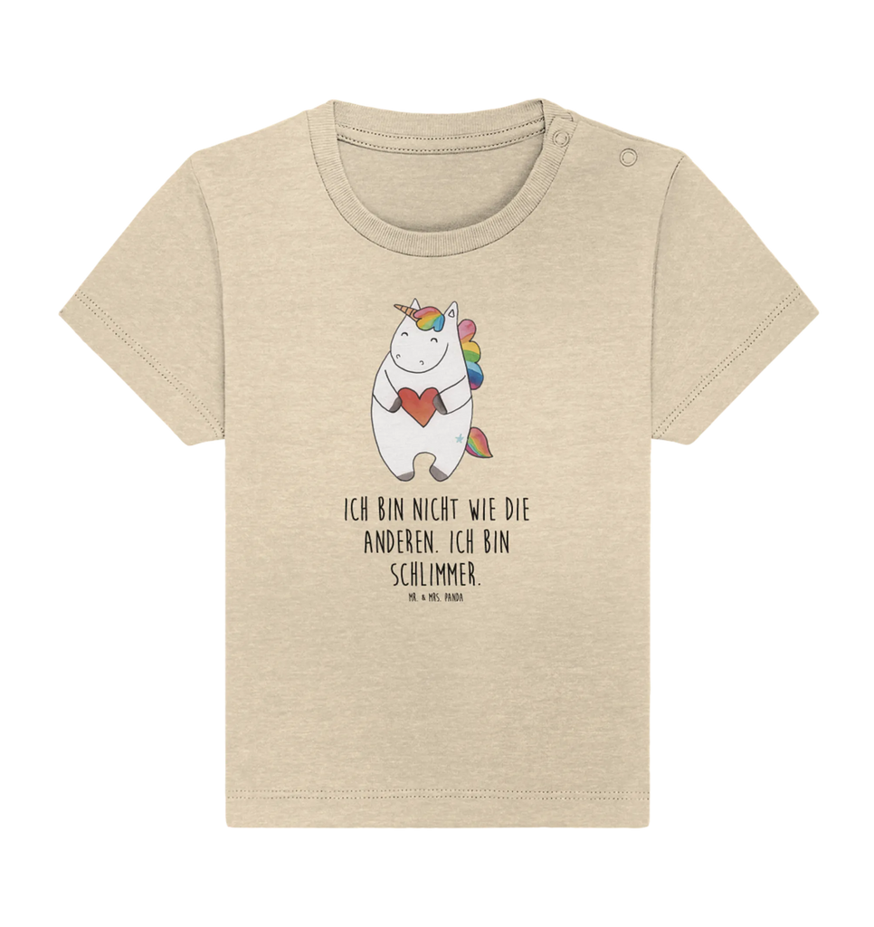 Organic Baby Shirt Einhorn Herz Baby T-Shirt, Jungen Baby T-Shirt, Mädchen Baby T-Shirt, Shirt, Einhorn, Einhörner, Einhorn Deko, Pegasus, Unicorn, Herz, schlimm, böse, witzig, lustig, Freundin, anders, bunt