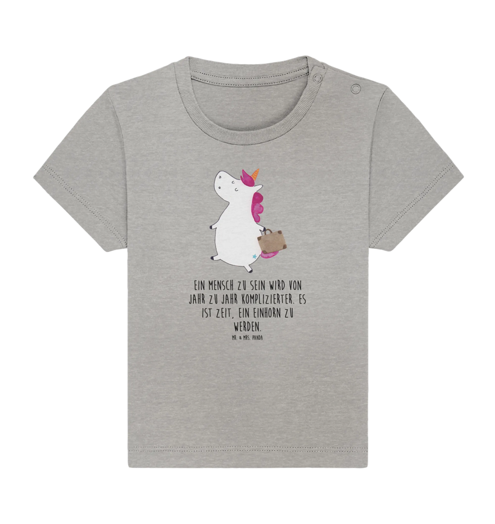 Organic Baby Shirt Einhorn Koffer Baby T-Shirt, Jungen Baby T-Shirt, Mädchen Baby T-Shirt, Shirt, Einhorn, Einhörner, Einhorn Deko, Unicorn, unicorn, Koffer, Verreisen, Reise, Gepäck, Abenteuer, Erwachsen, Kind, albern, Spaß, lustig, witzig