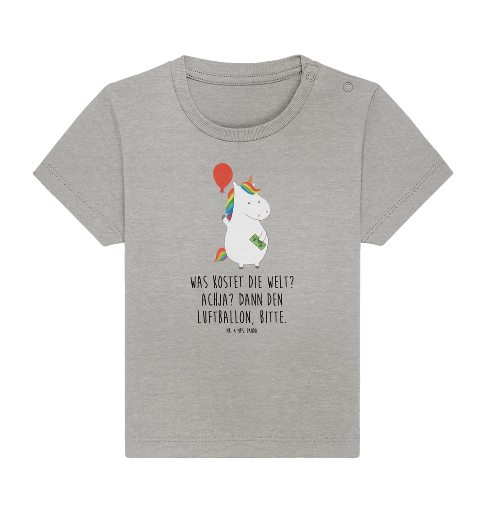 Organic Baby Shirt Einhorn Luftballon Baby T-Shirt, Jungen Baby T-Shirt, Mädchen Baby T-Shirt, Shirt, Einhorn, Einhörner, Einhorn Deko, Pegasus, Unicorn, Luftballon, Geld, Lebenslust, Freude, Geschenk, Freundin