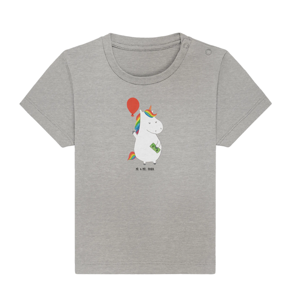 Organic Baby Shirt Einhorn Luftballon Baby T-Shirt, Jungen Baby T-Shirt, Mädchen Baby T-Shirt, Shirt, Einhorn, Einhörner, Einhorn Deko, Pegasus, Unicorn, Luftballon, Geld, Lebenslust, Freude, Geschenk, Freundin