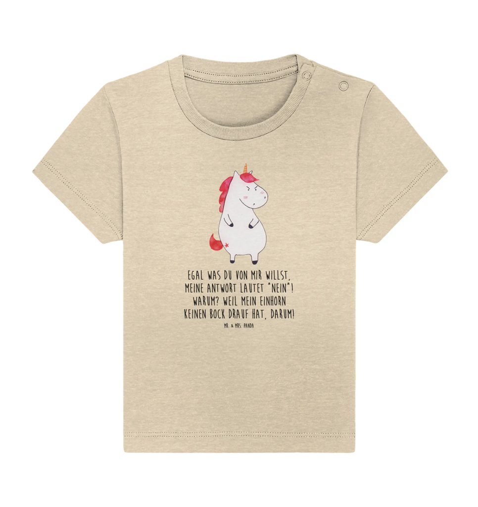 Organic Baby Shirt Einhorn Wut Baby T-Shirt, Jungen Baby T-Shirt, Mädchen Baby T-Shirt, Shirt, Einhorn, Einhörner, Einhorn Deko, Unicorn, Realität, Ansage, lustlos, nein, Büro, Arbeit, wütend, dumme Fragen, lustig, Spaß, Geschenk