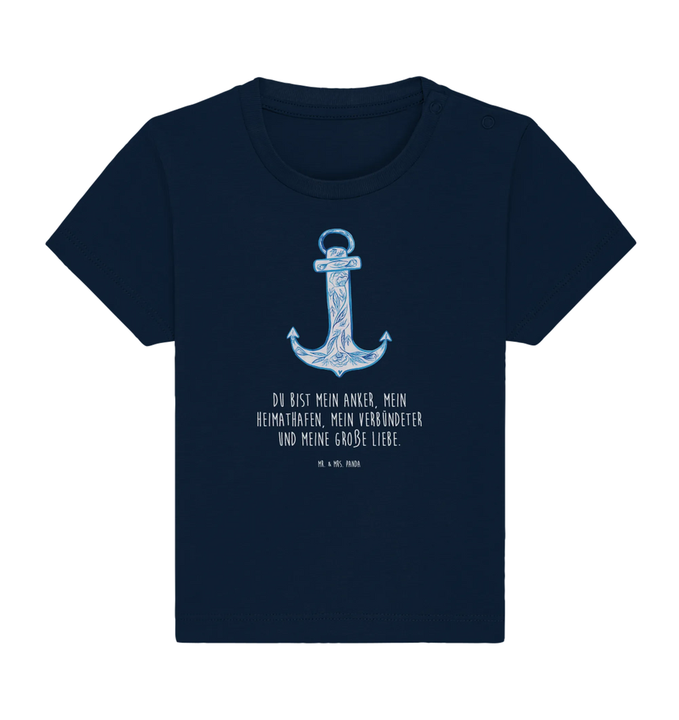 Organic Baby Shirt Anker Blau Baby T-Shirt, Jungen Baby T-Shirt, Mädchen Baby T-Shirt, Shirt, Tiermotive, Gute Laune, lustige Sprüche, Tiere