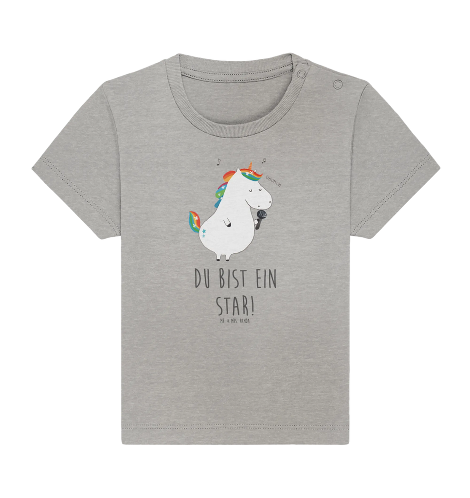 Organic Baby Shirt Einhorn Sänger Baby T-Shirt, Jungen Baby T-Shirt, Mädchen Baby T-Shirt, Shirt, Einhorn, Einhörner, Einhorn Deko, Pegasus, Unicorn, Glitzer, Konfetti, Party, Geburtstag, Feier, Fest, Disco, Sängerin, Sänger, Freundin