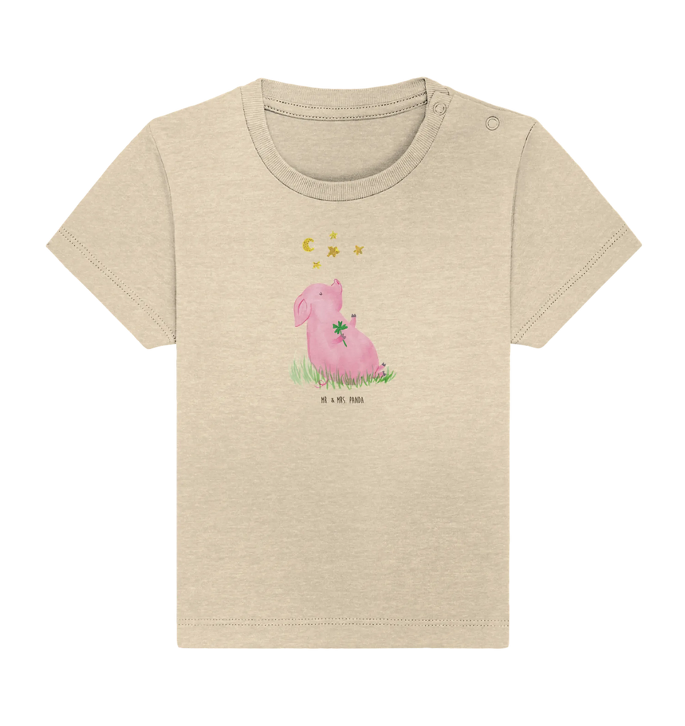 Organic Baby Shirt Schwein Glück Baby T-Shirt, Jungen Baby T-Shirt, Mädchen Baby T-Shirt, Shirt, Tiermotive, Gute Laune, lustige Sprüche, Tiere, Glücksschwein. Glück, Schwein, Schweinchen, Sterne, Sernchen, Ziele, Träume, Motivation, Glücksbringer