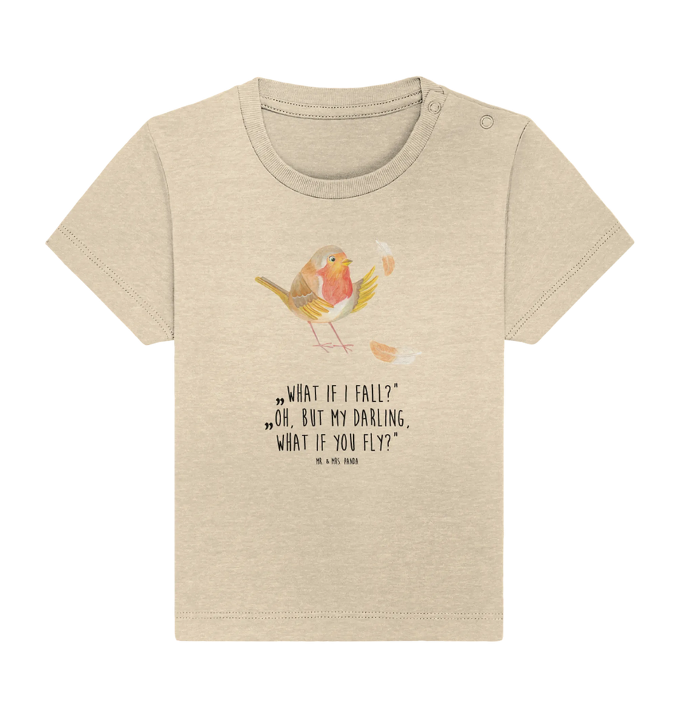 Organic Baby Shirt Rotkehlchen Federn Baby T-Shirt, Jungen Baby T-Shirt, Mädchen Baby T-Shirt, Shirt, Tiermotive, Gute Laune, lustige Sprüche, Tiere, What if i fall, Rotkehlchen, Spruch Motivation, Spruch Mut, Vogel, Motivation Sprüche, Motivationsbilder, fliegen